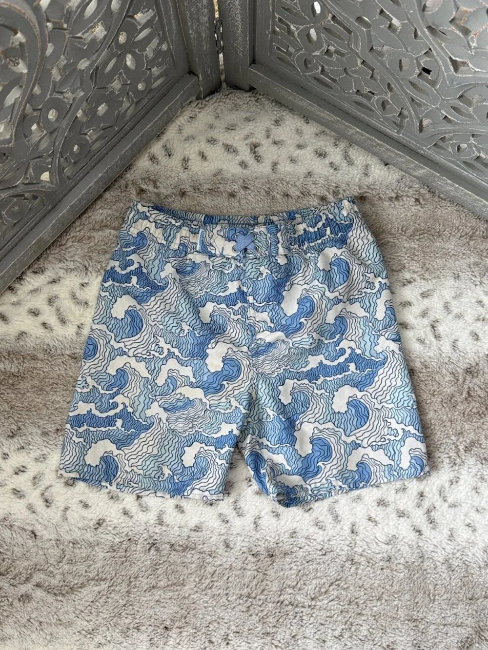 Rugged Butts ocean waves swim trunks boys size 6 tropical beach summer vacation